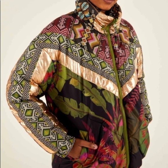 Farm Rio Tropical Rauti Reversible Puffer Jacket
